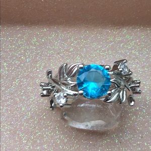 Blue simulated gemstone ring